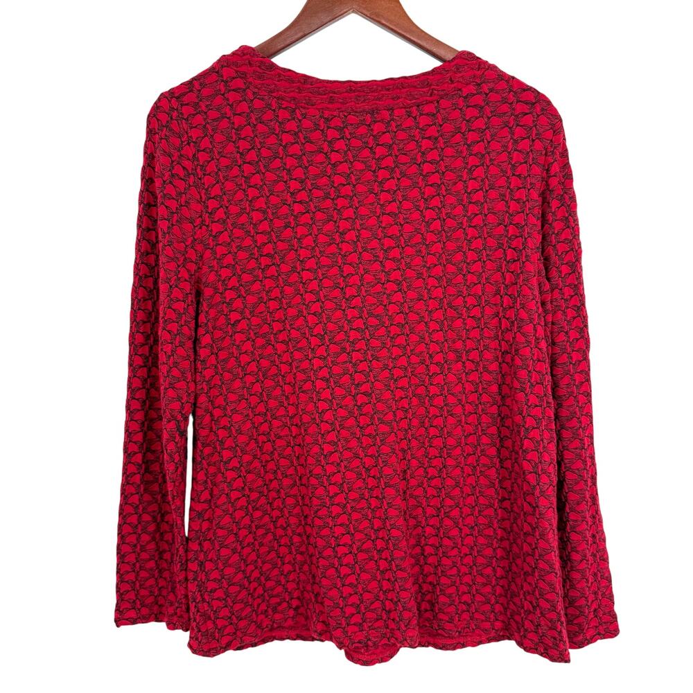 Habitat Sz Medium Red Wearable Art to Wear Artsy Blouse Shirt Top Christmas - Picture 8 of 8